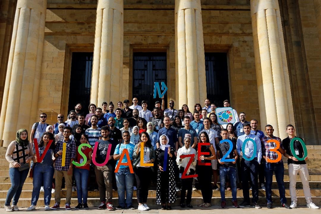Fifty participants from fourteen Arab countries compete to envision the world in 2030 in the Visualize 2030 data camp in Beirut, Lebanon